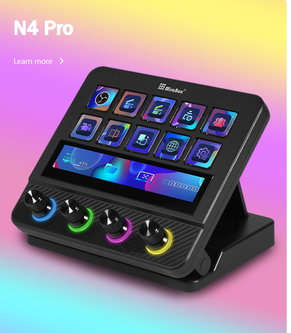 Stream Controller Customizable LCD Macro Keys Content Creator Streaming - Black