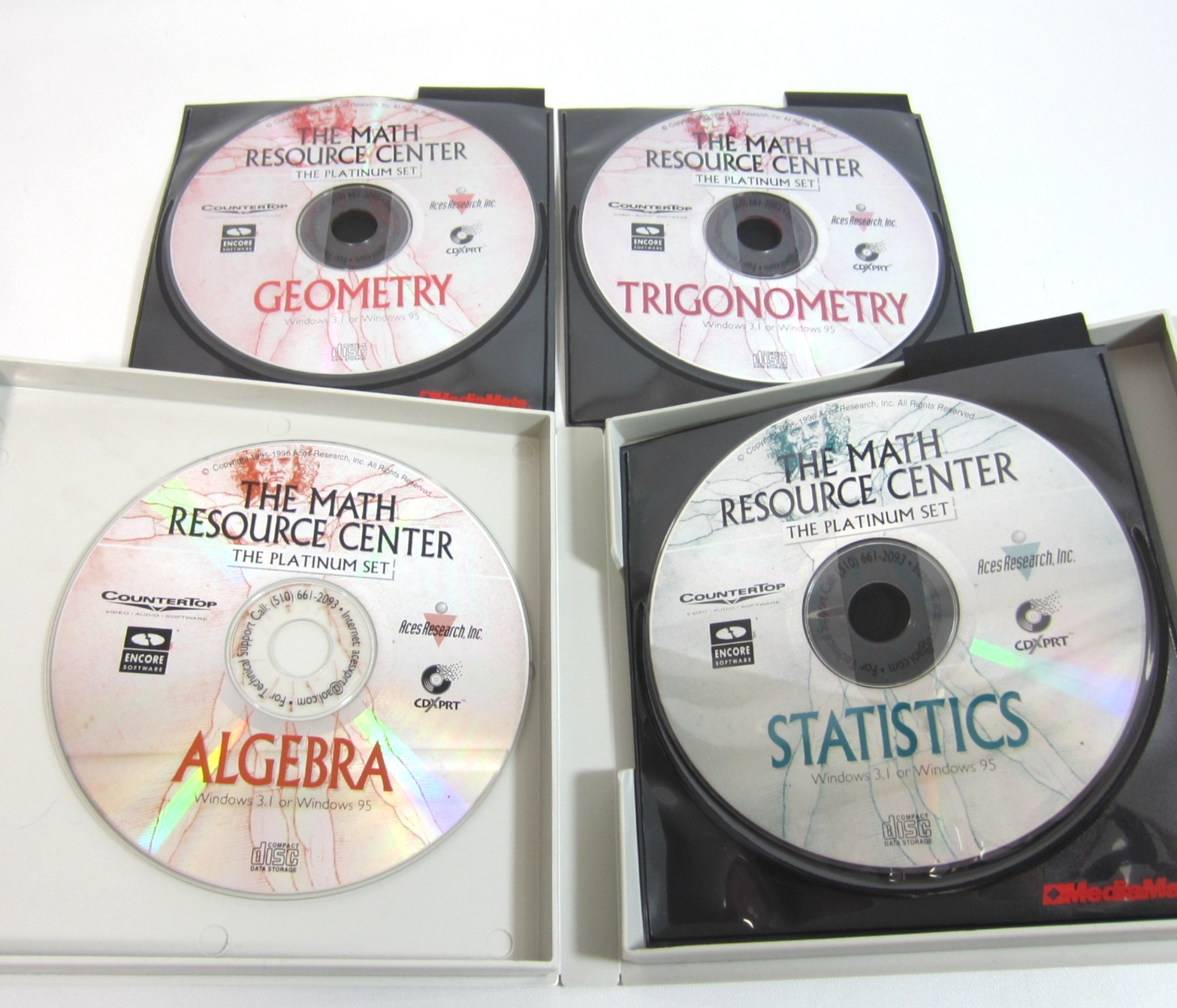 Math Resource Center Platinum Set VTG 1996 CD-ROM Software Algebra 4 Disc