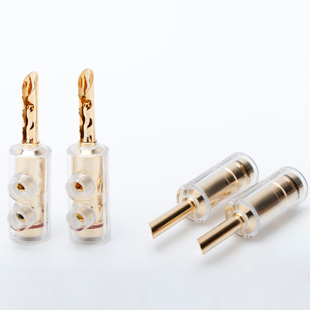 4PCS HIFI Banana Connector Audio Banana Plug Locking Screw for 5mm Speaker Cable