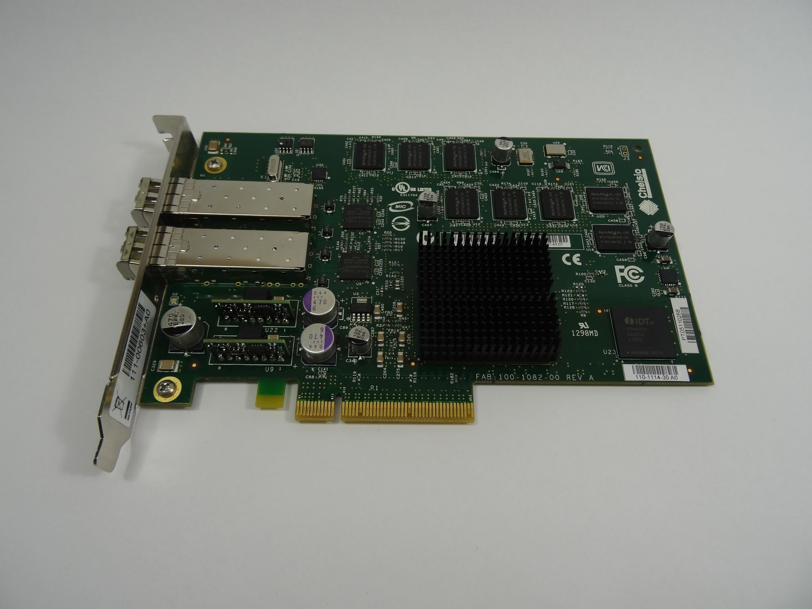 NETAPP 110-1114-30 111-00603 DUAL PORT 10GB SFP+ SR NIC X1107A CHELSIO CC2-S320E