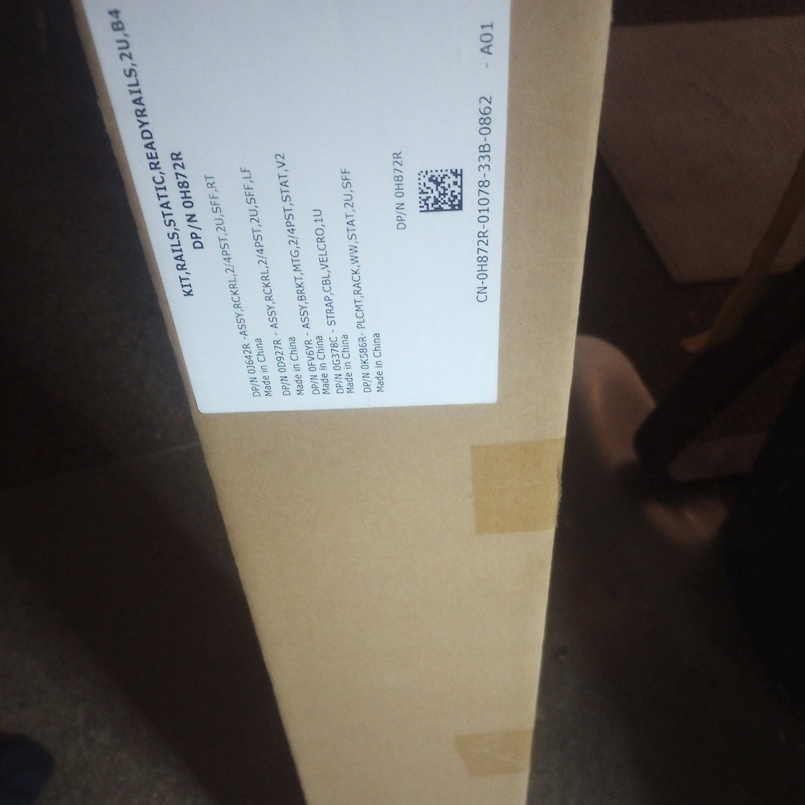 DP/N 0H872R Kit, Rails, Static, Readyrails, 2U, B4 Static Rail Kit