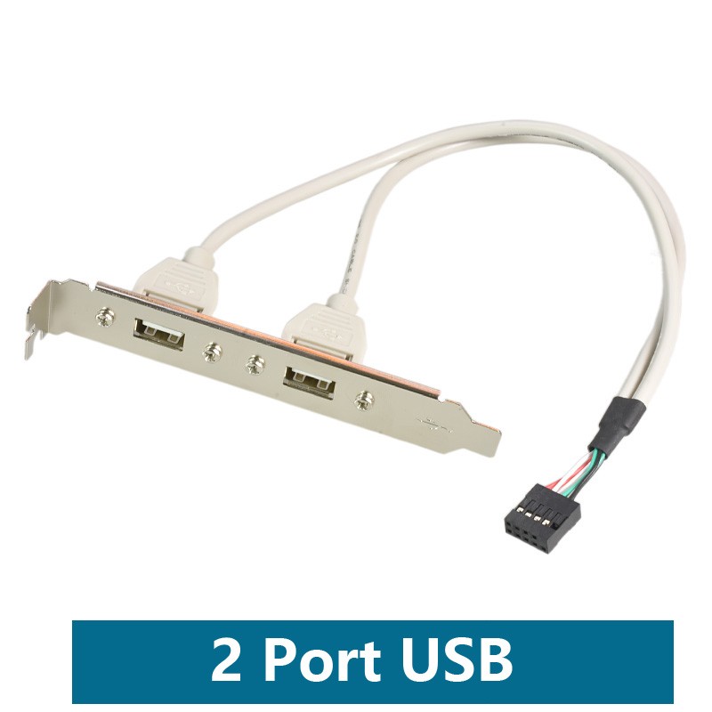 2 USB 2.0 Motherboard Rear Panel Expansion Bracket to IDC 9Pin USB Host Adapter