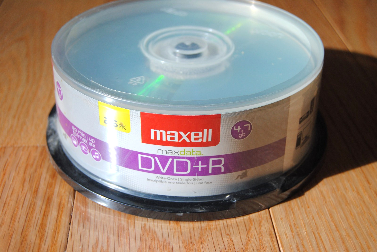 Maxell DVD+R - 16x - 4.70 GB - 25 Pack Spindle Maxdata Blank DVD Media DVD+R