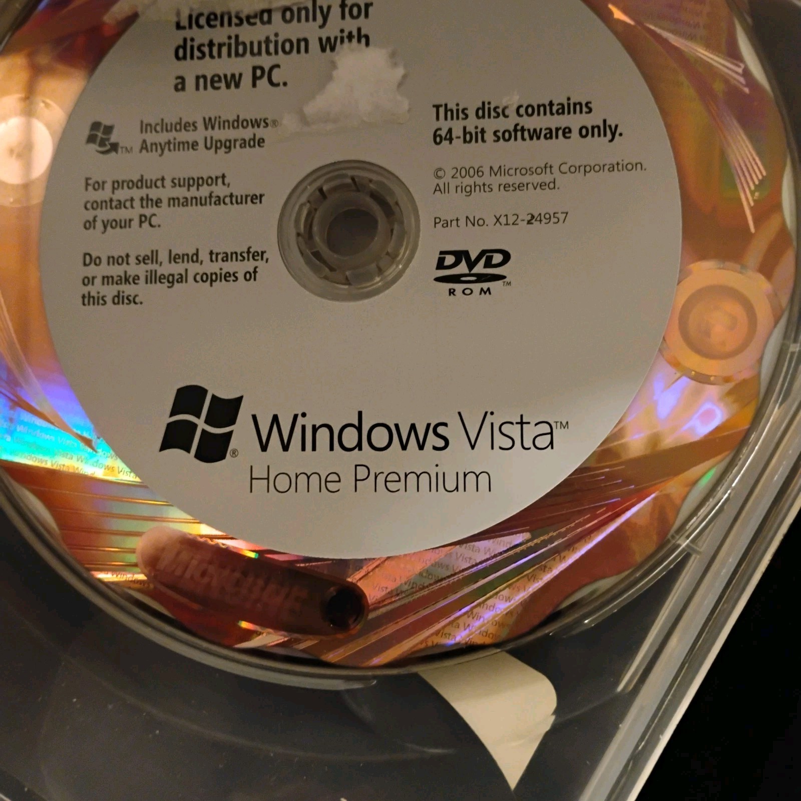 Windows Vista Home Premium Disc 64 bit OEM Software w Guide Book And Case Rare