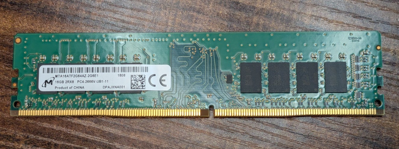 Micron 16GB 2Rx8 PC4-2666v DDR4 Desktop Ram Memory MTA16ATF2G64AZ-2G6E1