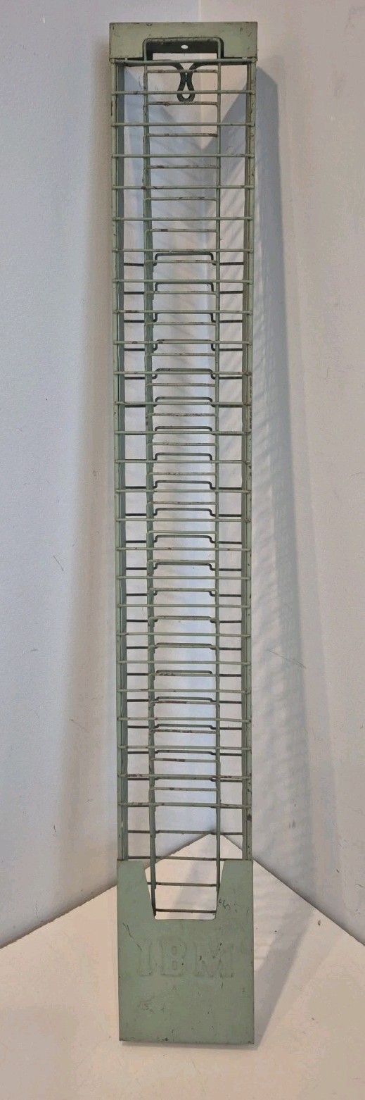 Vintage IBM Punch Card Holder Super Rare Employees Industrial Time Clock Rack