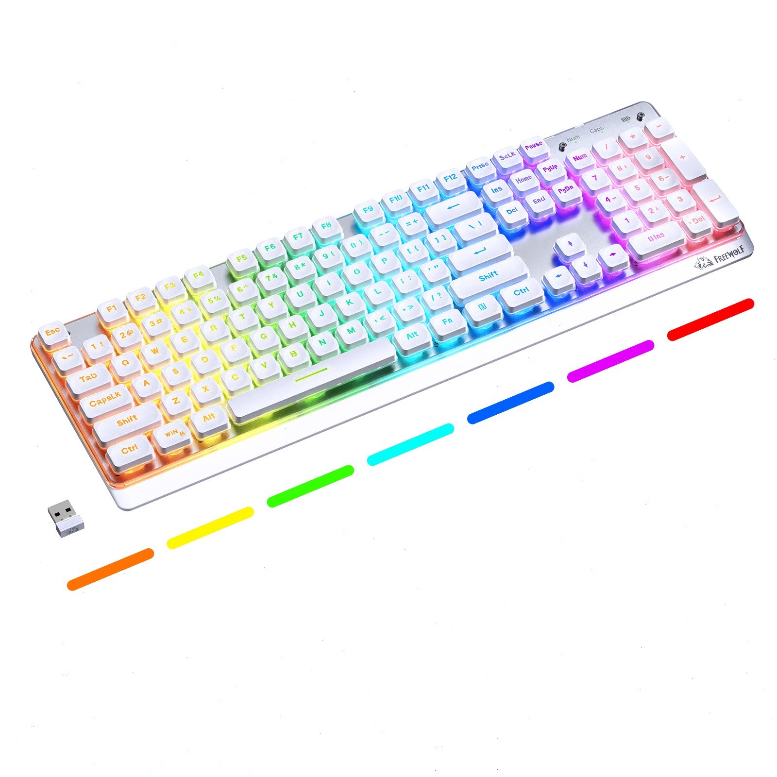 ZIYOULANG M104 Tri-Mode Wireless RGB Gaming Keyboard 104 Keys Membrane For PC