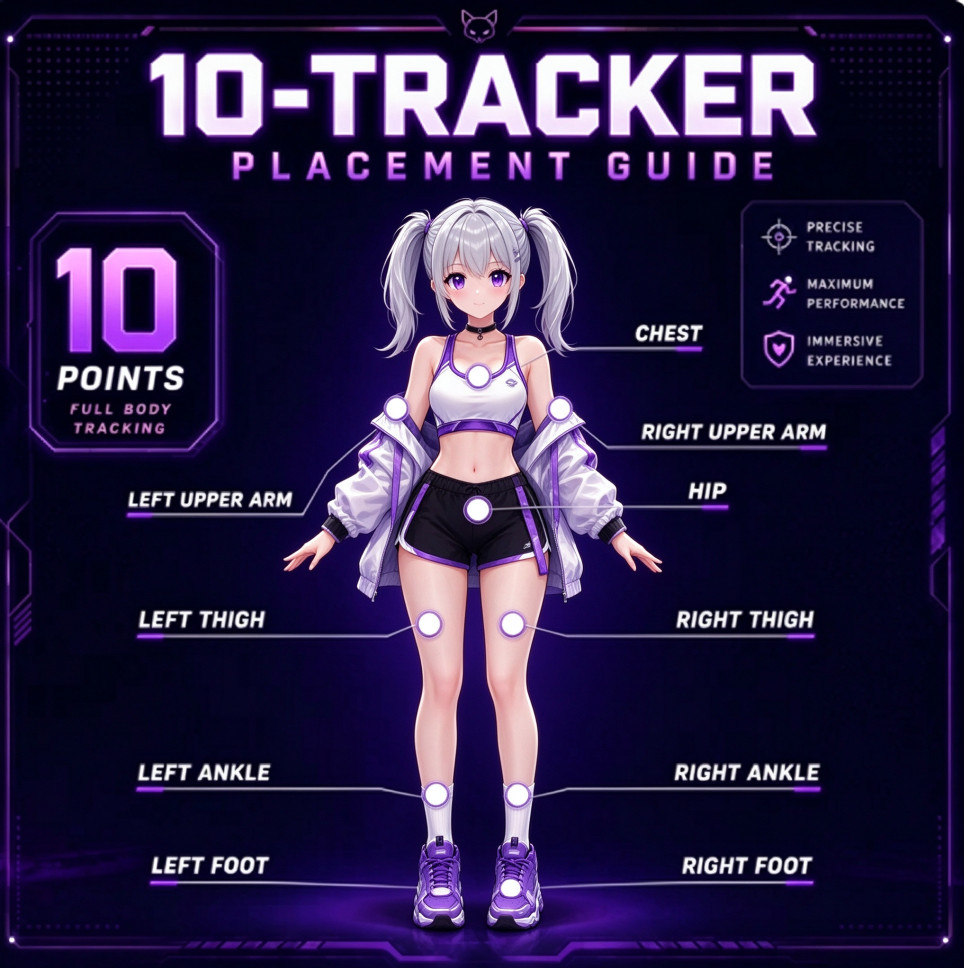 SlimeVR Compatible Full-Body Tracker 10-Pack VRChat SteamVR FBT LSM6DSV - US