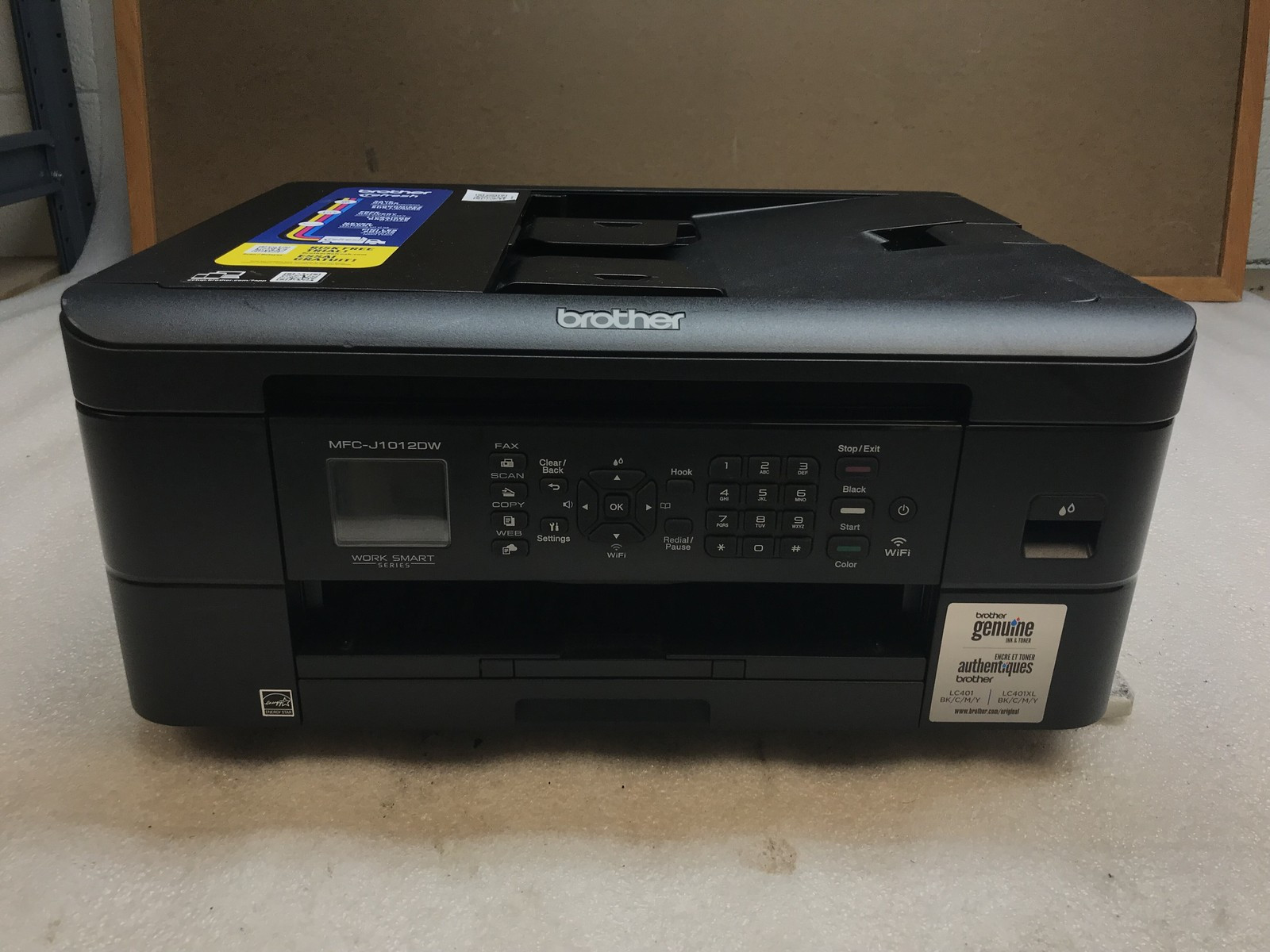 Brother MFC-J1012DW All-in-One B&W Laser Printer Scanner Copier WiFi, 1943 Pages