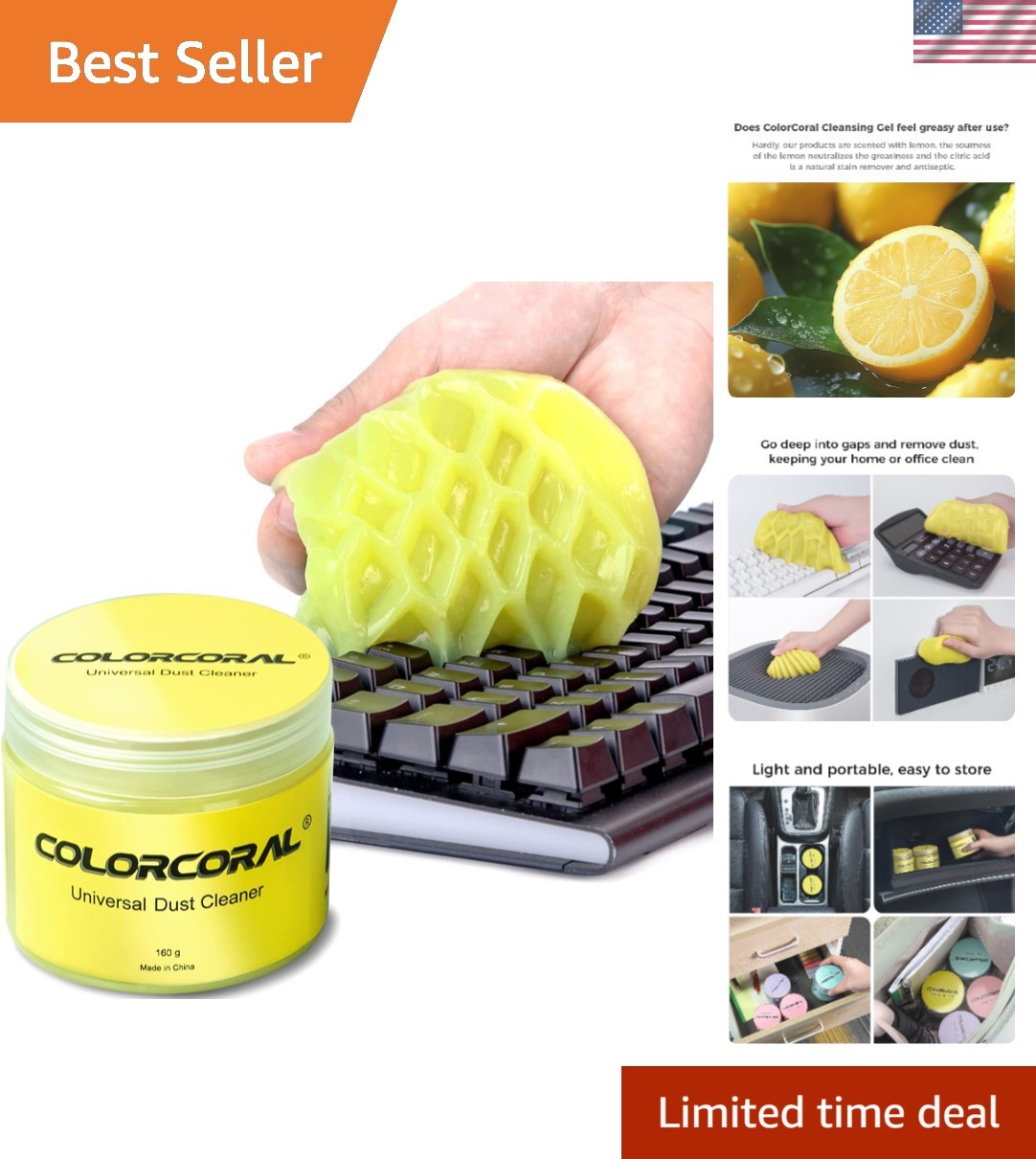Cleaning Gel Universal Dust Cleaner for PC Keyboard Car Detailing Office Elec...