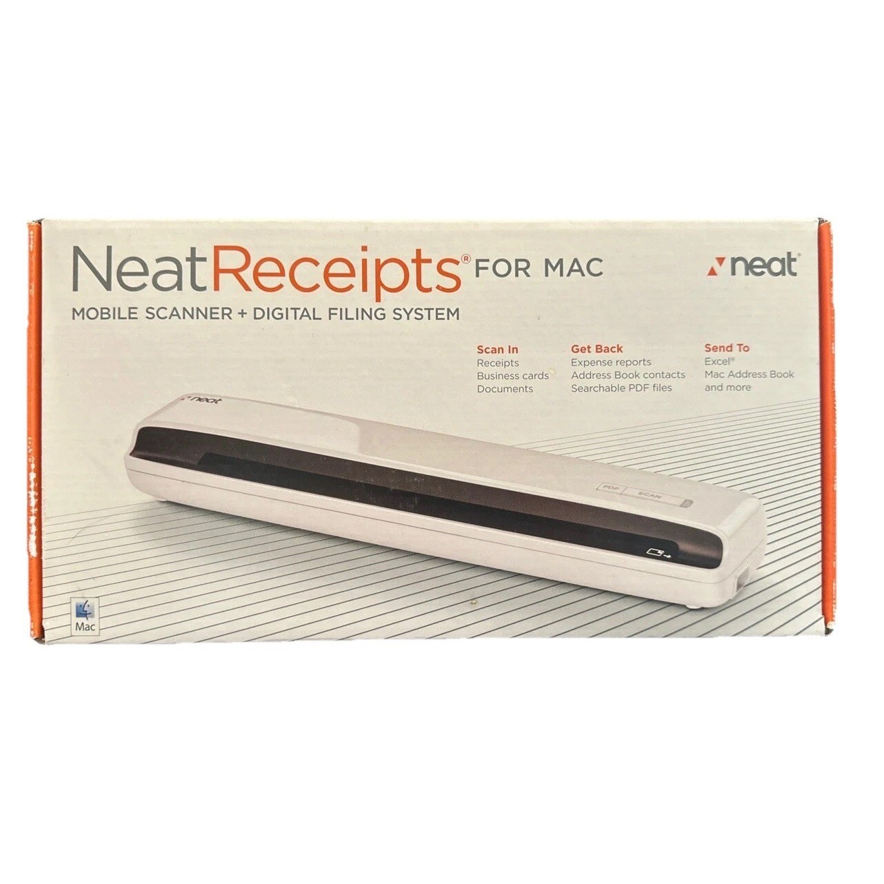 NeatReceipts Mac Mobile Scanner Digital Filing System White Portable NM01-MAC