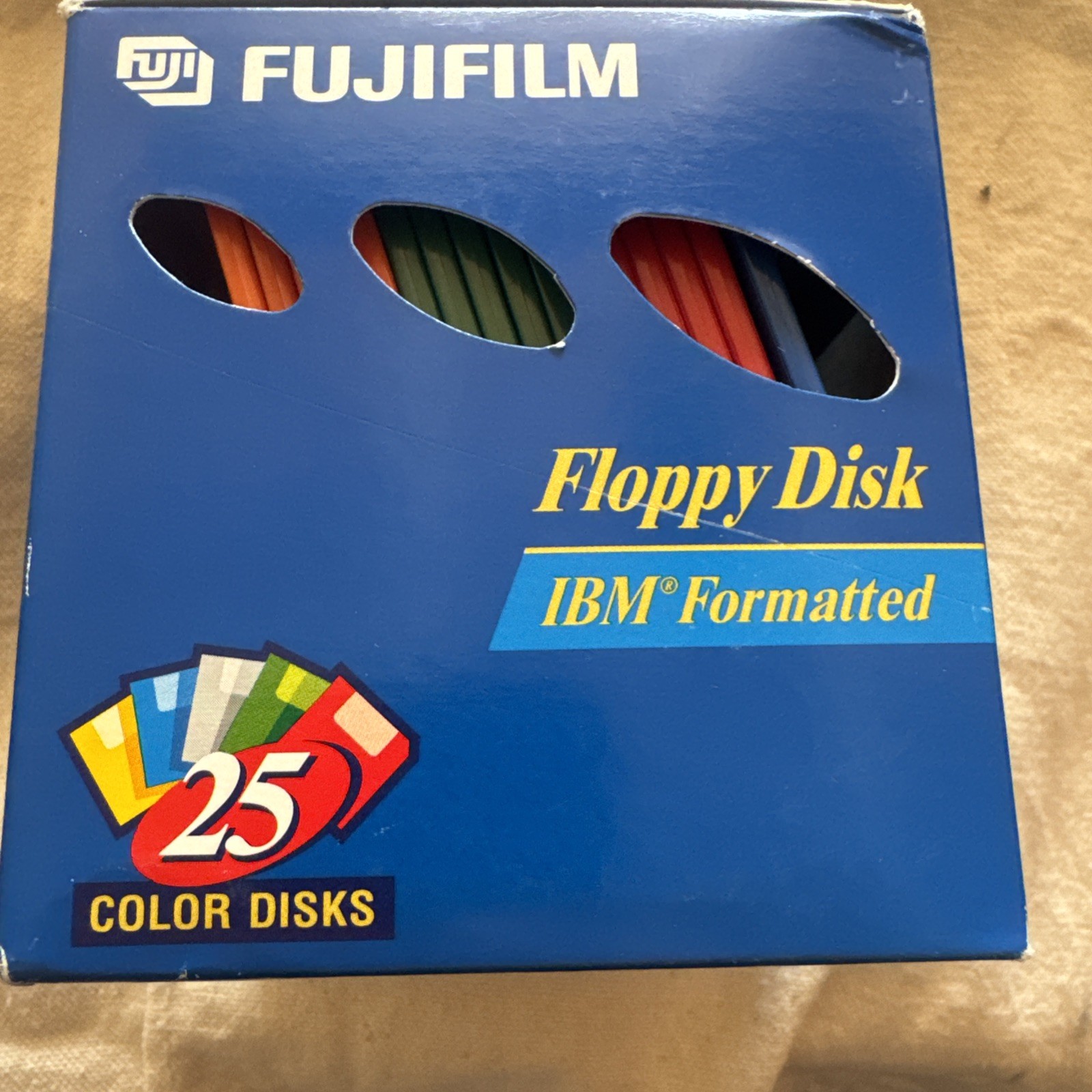 Partial Box Fujifilm 3.5" Floppy Disks IBM Formatted 16 Pack Color High Density