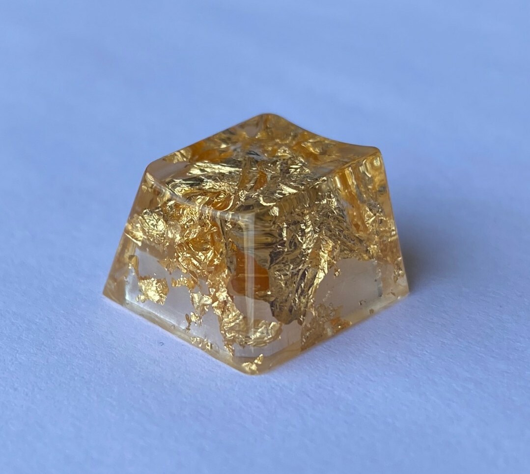 Gold Key Cap Artisan KeyCap Gold Glossy OEM Profile Cherry MX Hand Made 