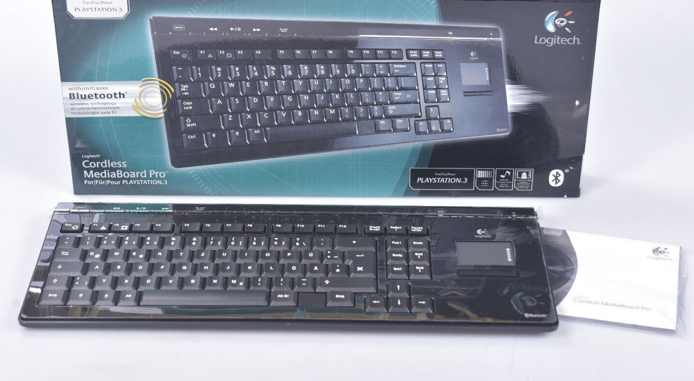 ‎Logitech Keyboard Mediaboard Playstation 3 PC Bluetooth Wireless 920-000011