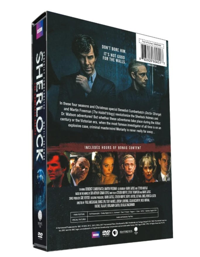 The Complete Series 1-4 DVD, Sherlock 9-Disc Box Set New