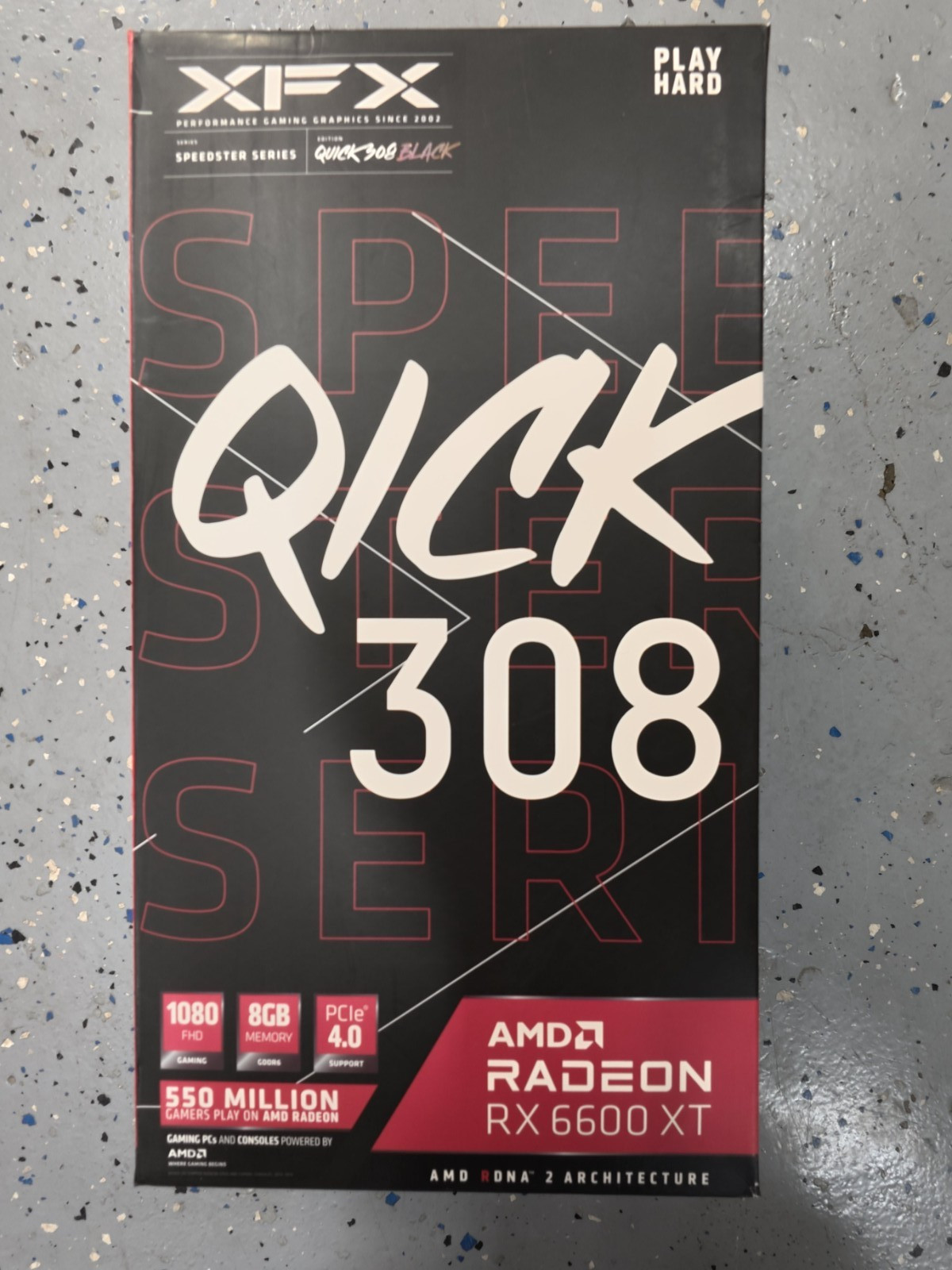 BOX ONLY XFX QICK 308 Black Radeon RX 6600 XT Retail Packaging - NO GPU