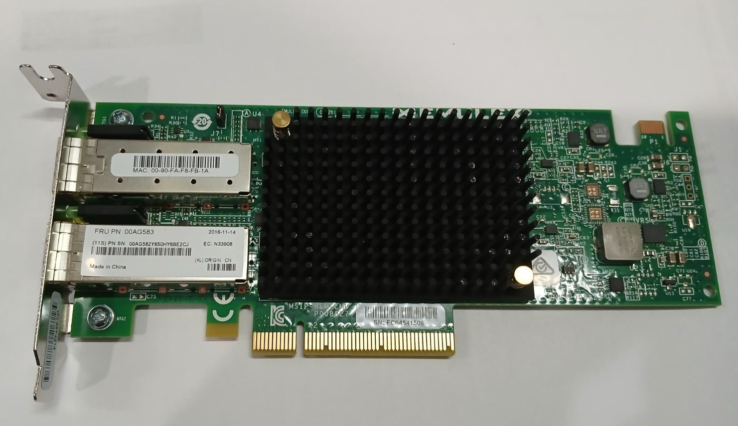 Lenovo Emulex 00AG583 Ehternet Adapter card FRU PN 00AG583