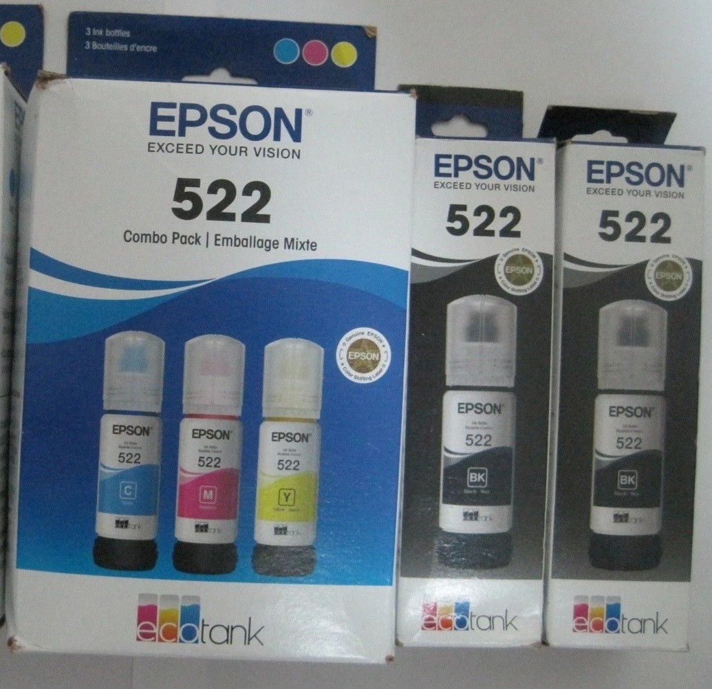Set 5 Genuine SEALED Epson 522 High Yield Inkjet Cartridges 2020-2027