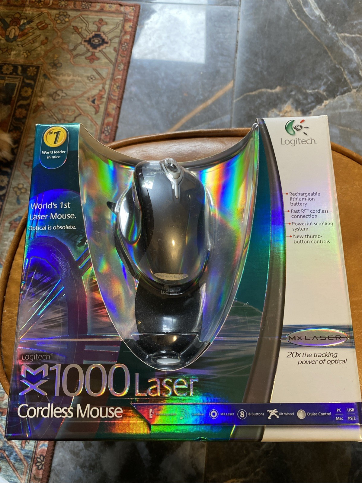 Logitech MX1000L Laser Cordless Wireless Mouse Lithium Ion Battery
