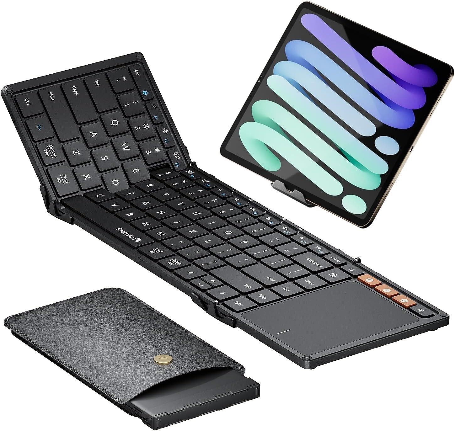 ProtoArc XK01 TP Folding Portable Keyboard FulL Foldable Keyboard w Touchpad NEW