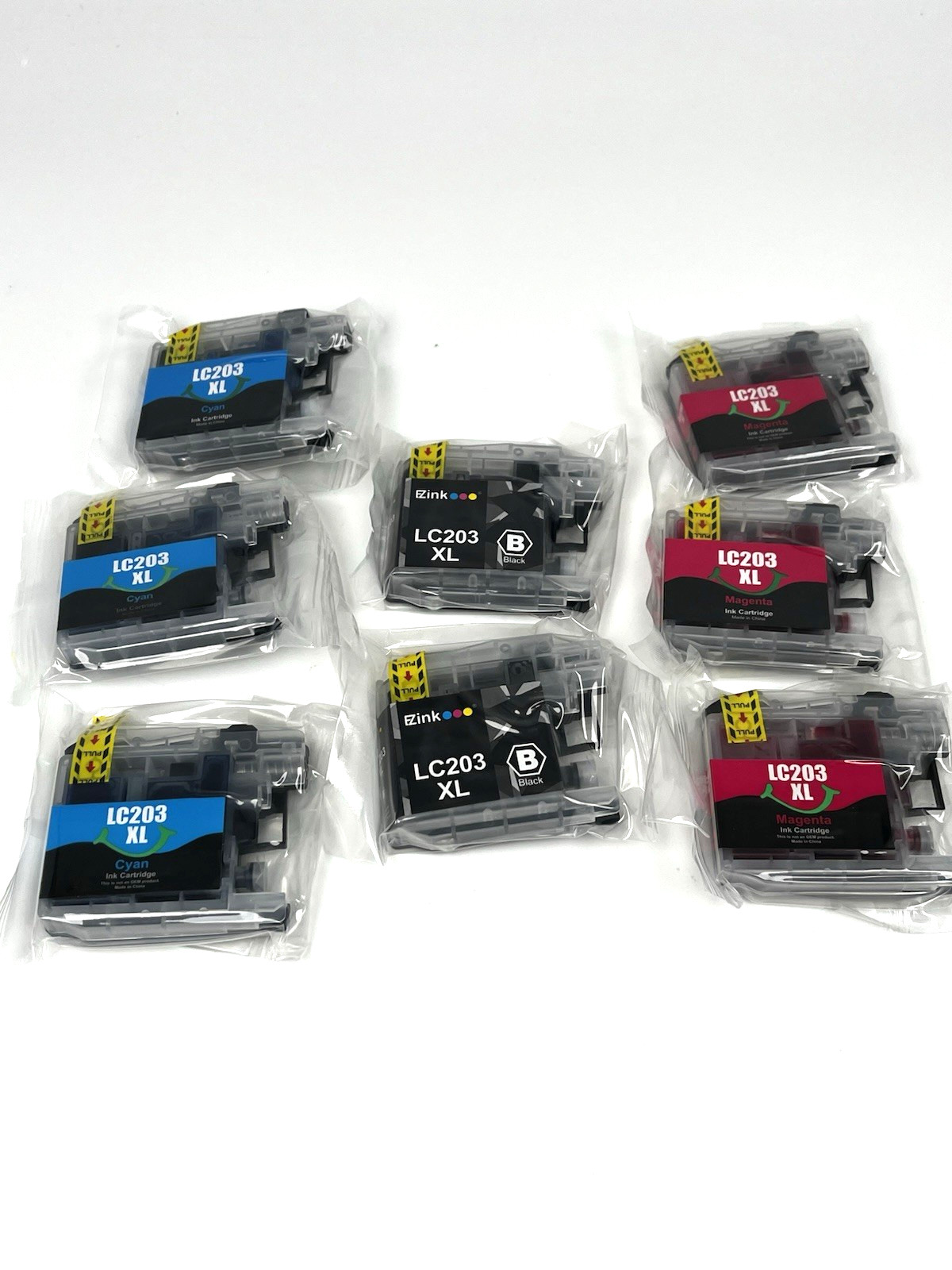 E-Z Ink LC203XL Compatible Ink 8-Pack 2 Black 3 Cyan 3 Magenta Brother Printer