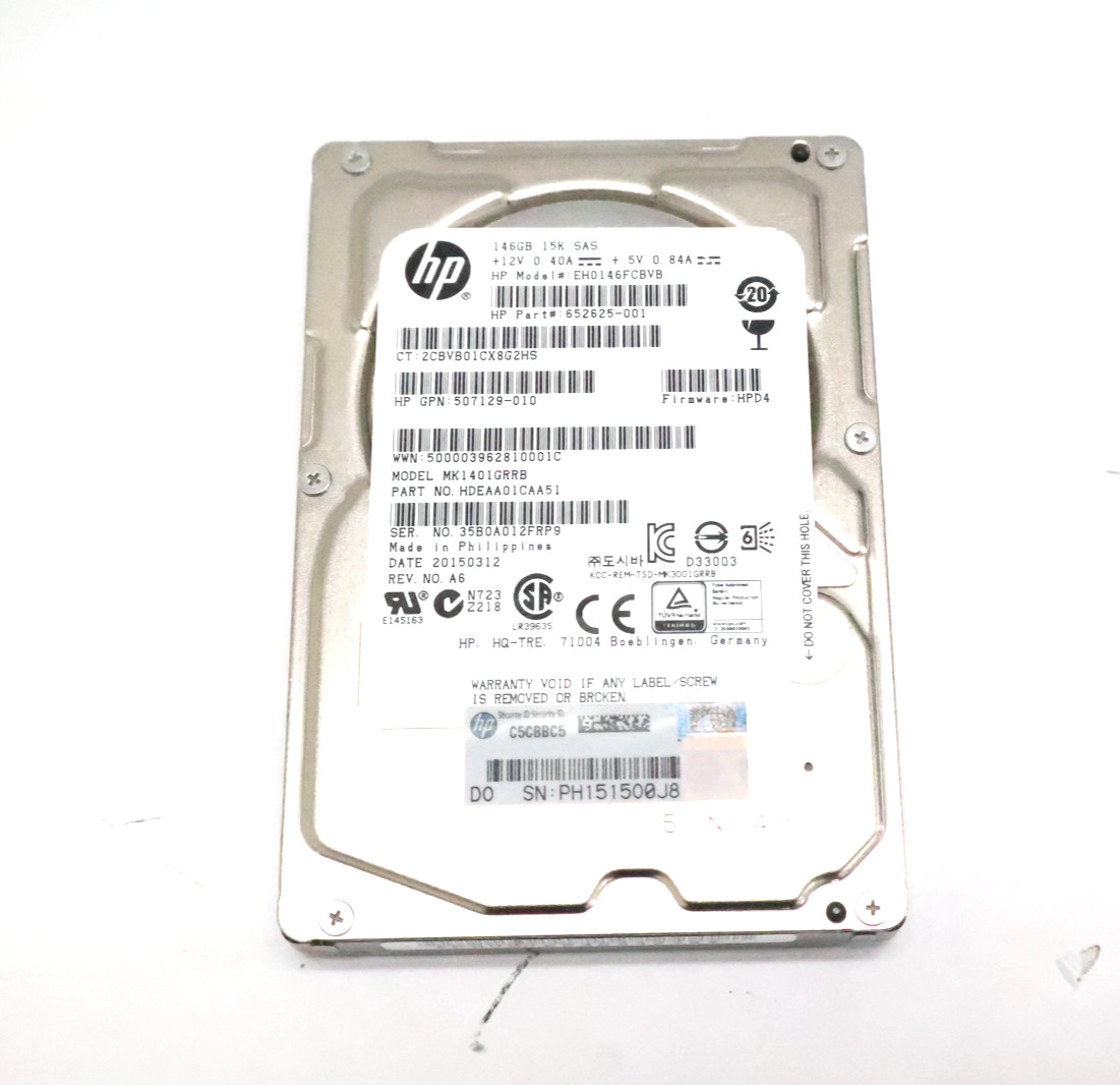 HP EH0146FCBVB 146 GB 15000 RPM 2.5" SAS HDD Hard Drive 507129-010