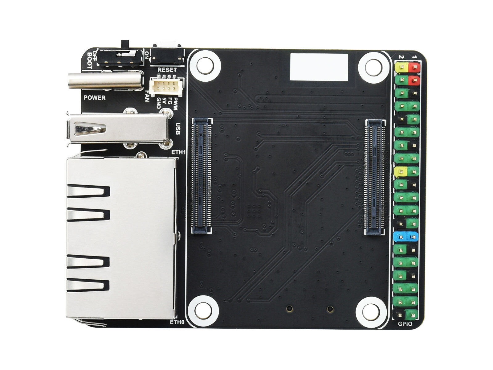 Waveshare  Mini Dual Gigabit Ethernet Base Board Designed for Raspberry Pi CM4