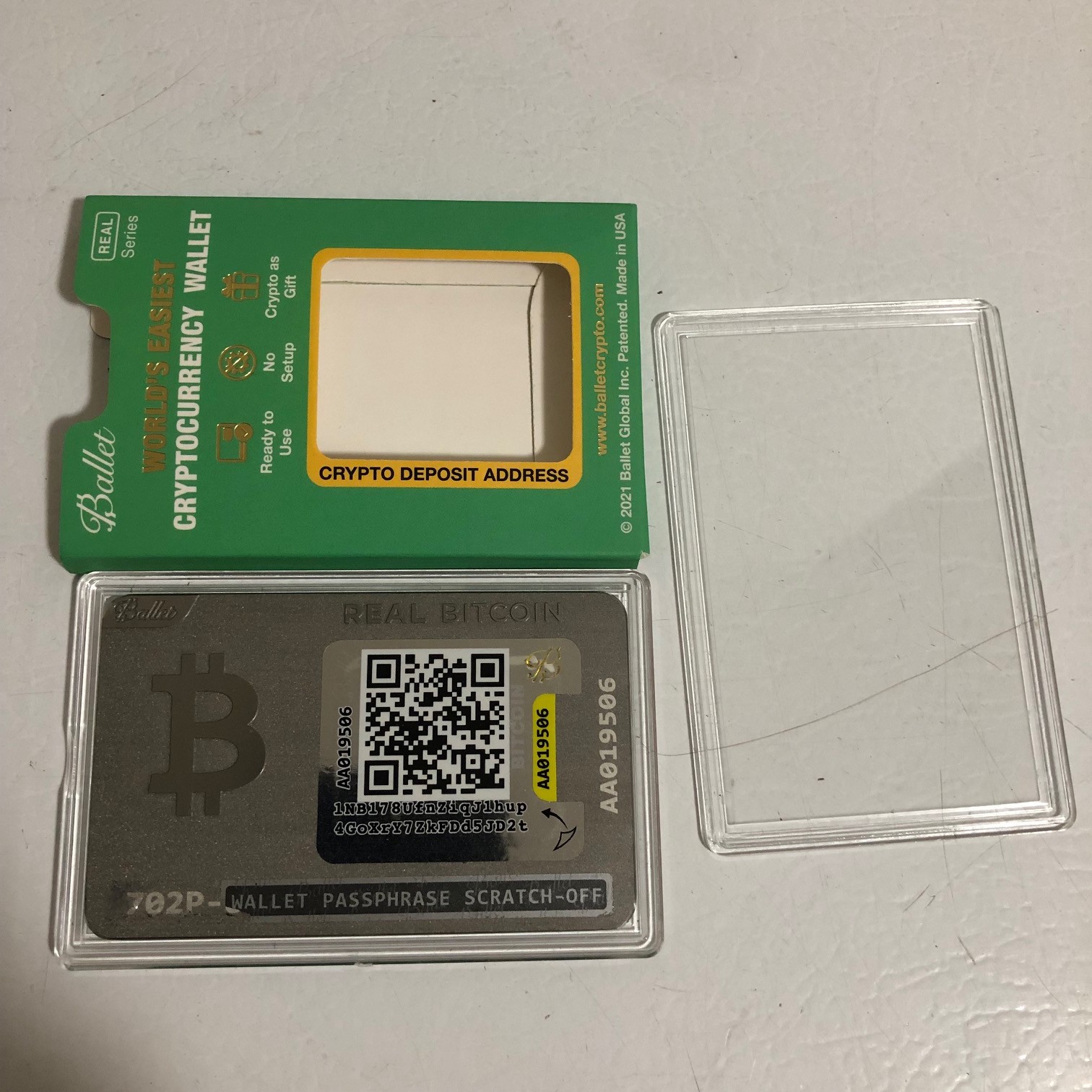 Ballet REAL Series Cold Storage Cypto Coin Currency Physical Wallet Steel Card