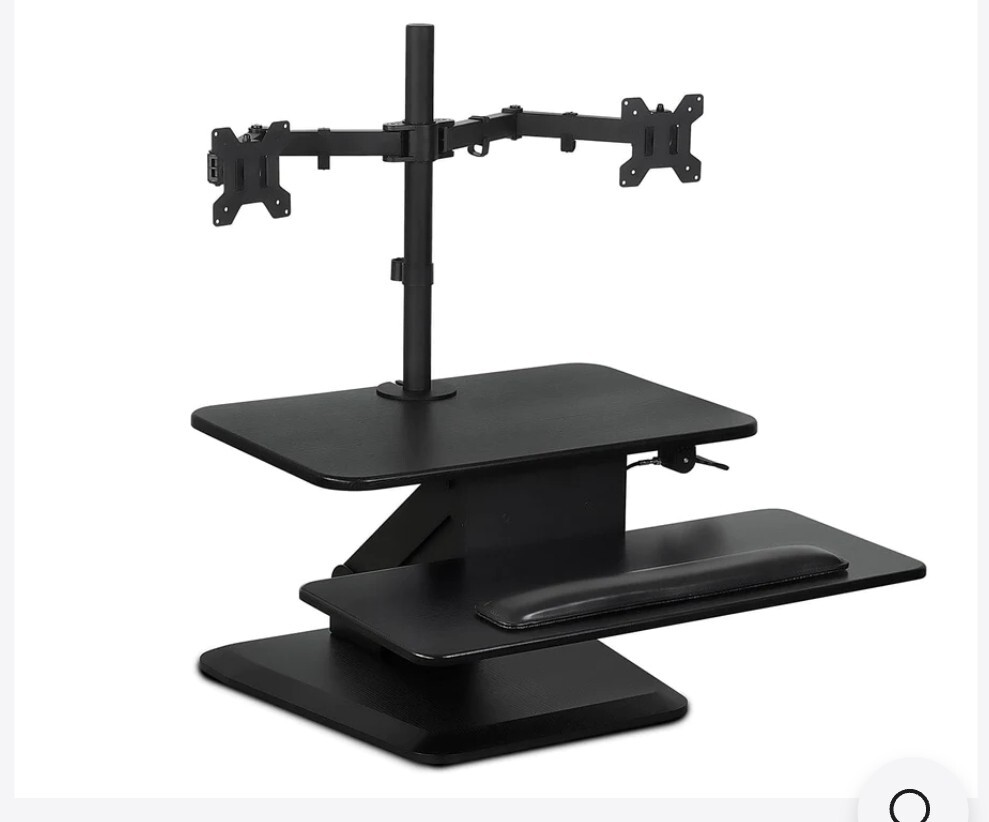 Professional Dual Monitor Sit-Stand Desk Converter MOUNT-IT Model MI-7914 Black