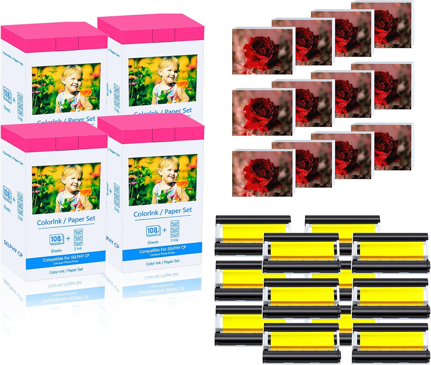 KP-108IN Ink Paper Color Ink 4x6 Photo Paper 432 Sheets 4PK Canon SELPHY CP760