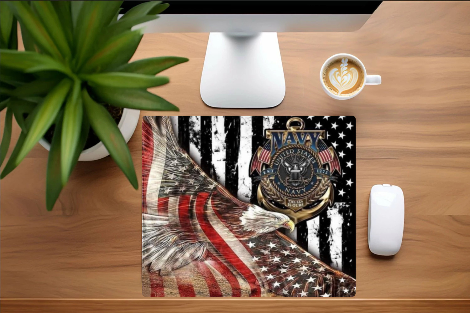 US Navy Eagle Desktop Mouse Pad Sublimation