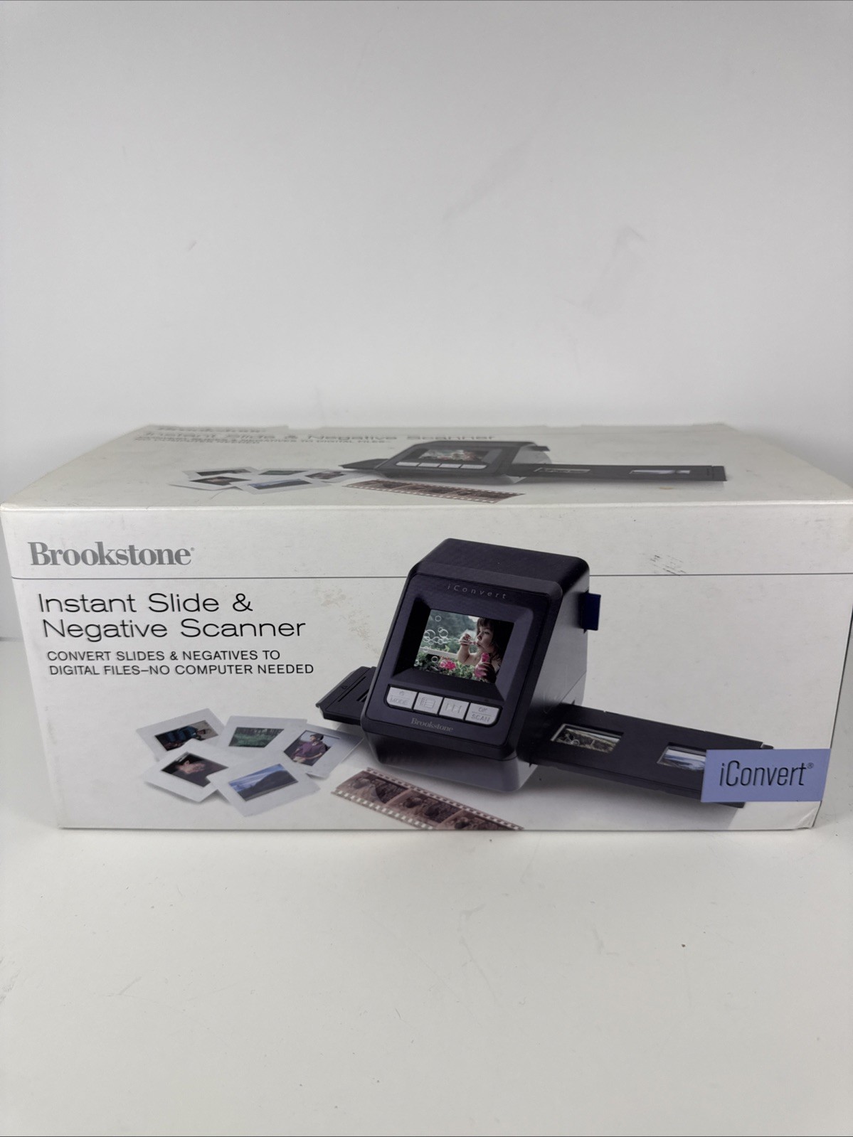 Brookstone iConvert Instant Film & Slide Negative Scanner No Computer Needed NEW