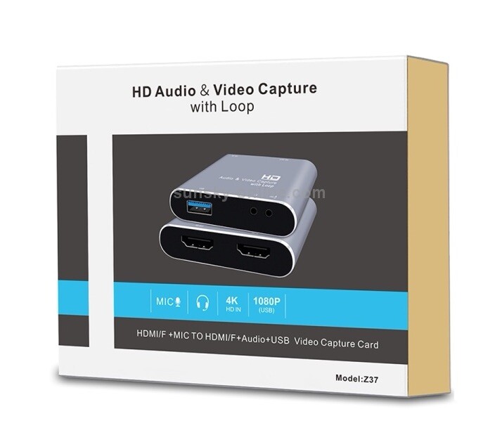 OPKALL HD Audio And Video Capture With Loop Card 4K USB Game Record Box PC Mic
