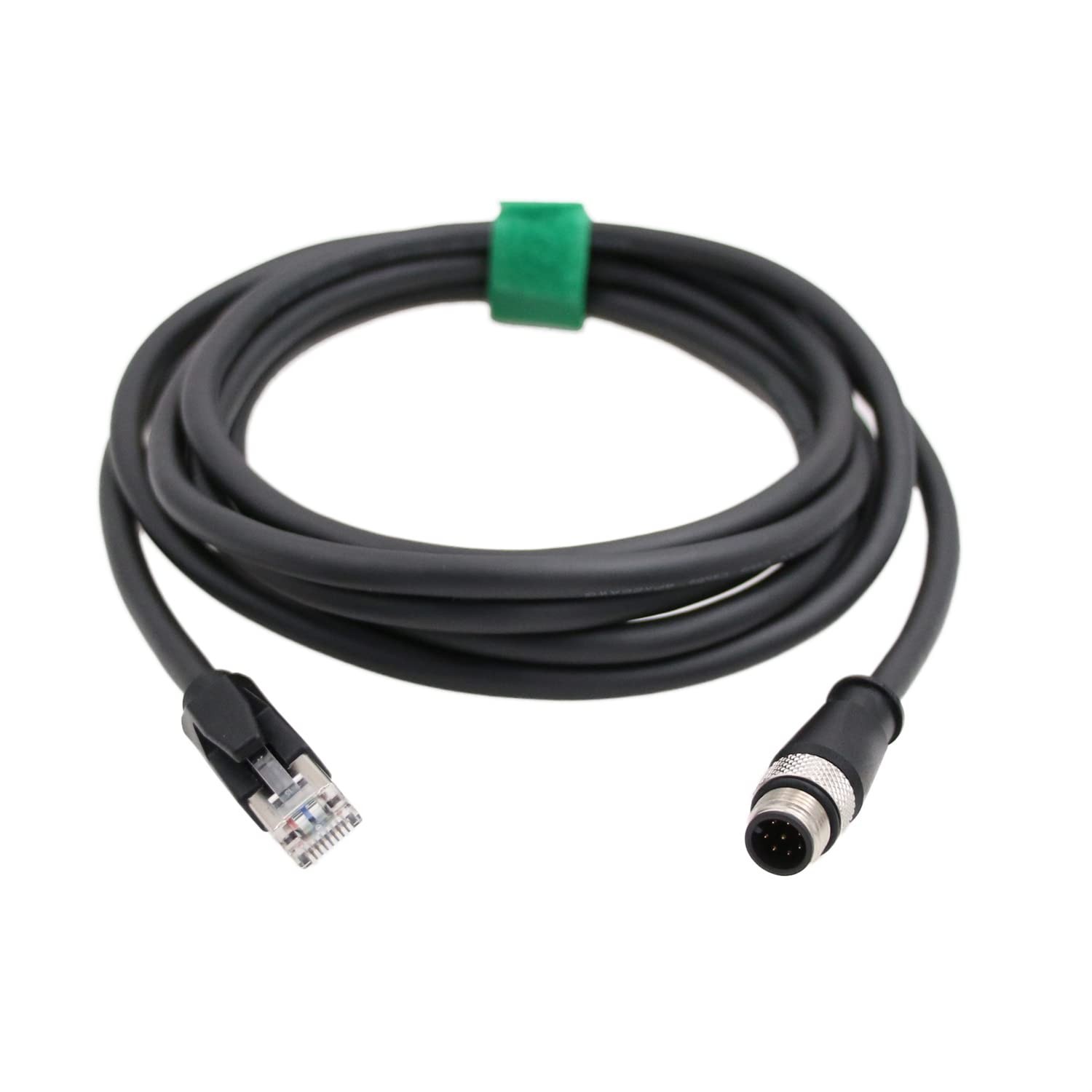 HangTon Gige Ethernet M12 8 Pin ACode Male To RJ45 CAT6 Shielded Cable 2M