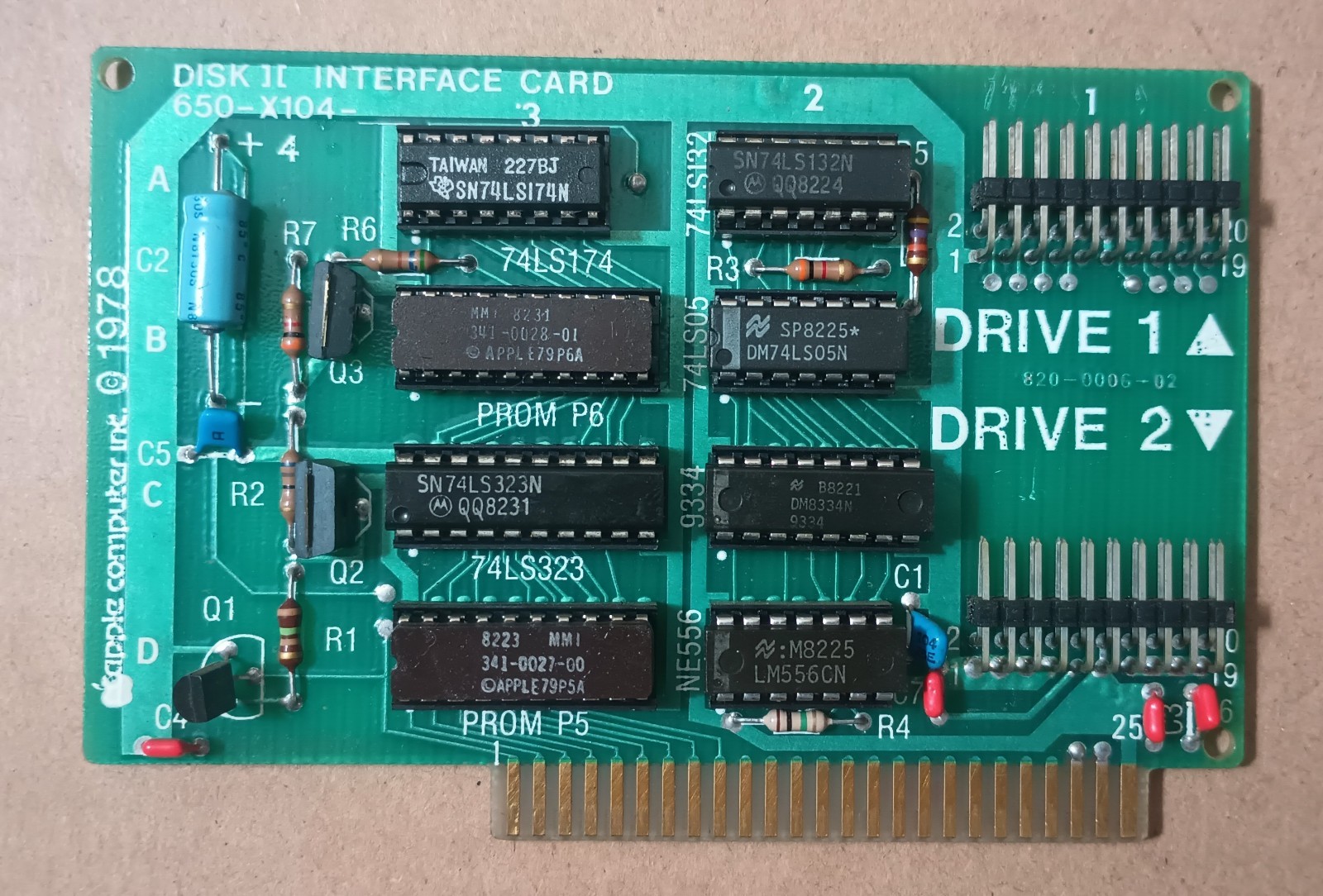 Apple Disk ][ II Interface Card 650-X104 Tested Working 