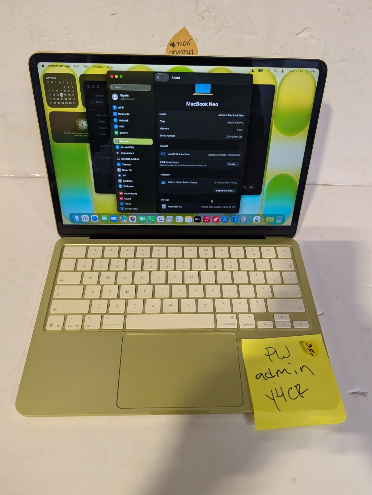 Apple MacBook Neo 13" Laptop Apple A18 Pro (6 Core) 4.00GHz 8GB RAM 256GB SSD