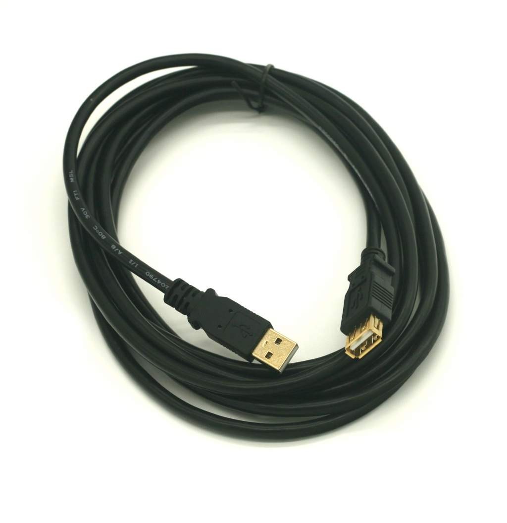 USB 2.0 Extension Cable Black 10ft A-Male to A-Female Premium 20 AWG Power