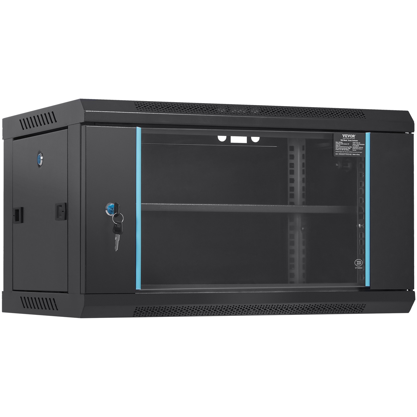 6U Wall Mount Network Server Rack Cabinet Enclosure 15.5'' Deep Door Lock