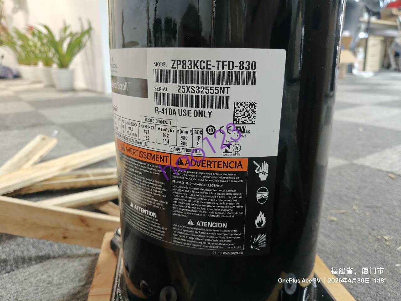 Copeland ZP83KCE-TFD-830 Scroll Compressor 460v-ac New in Box DHL/FedEx