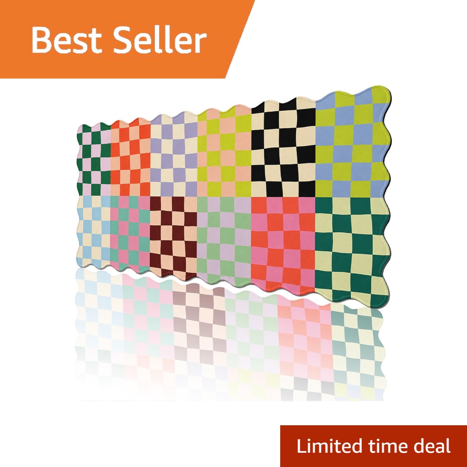 WZQNBB Colorful Checkerboard Desk Mat Mouse Pad 31.5x15.7