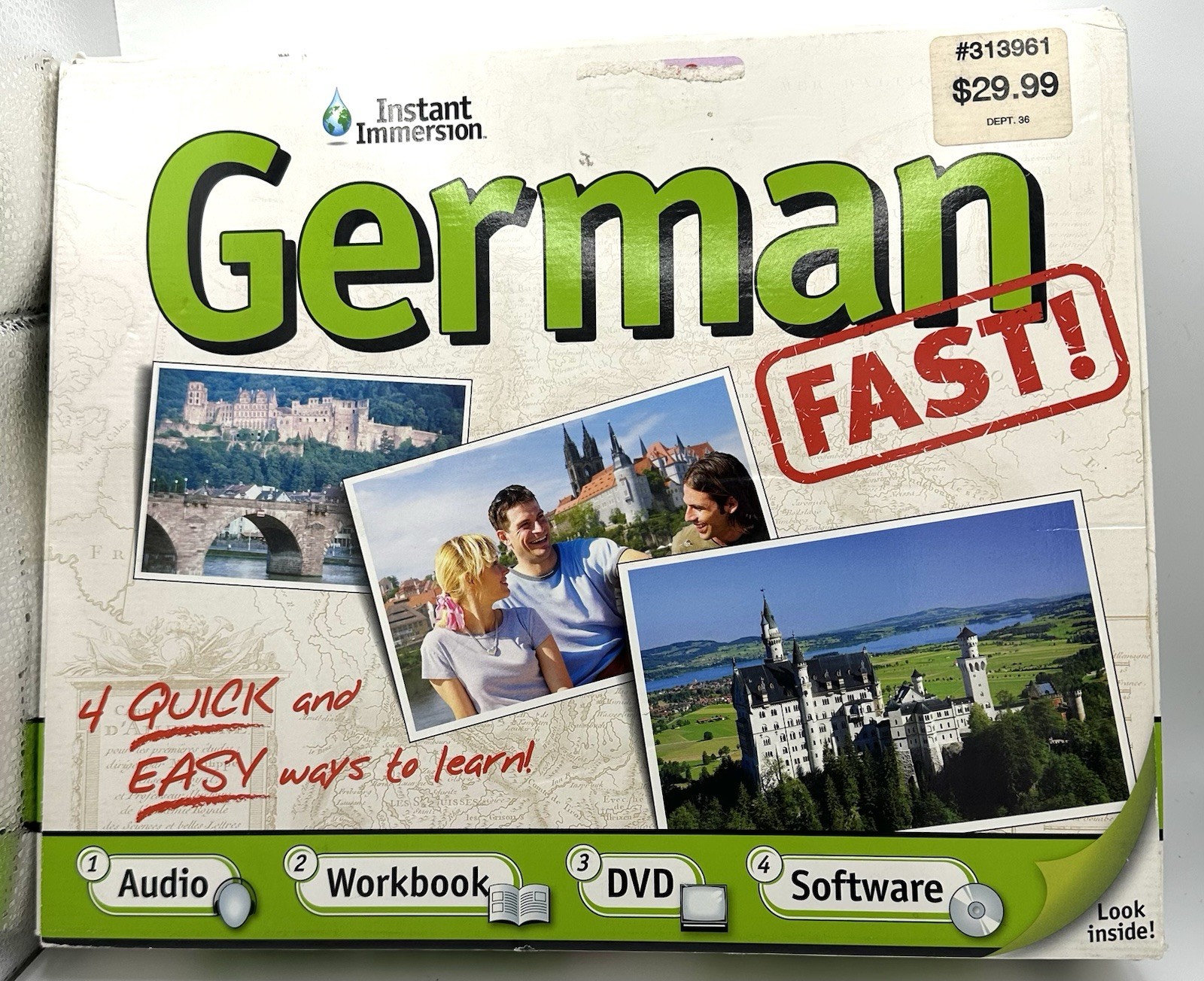 Instant Immersion German Fast 4 Ways To Learn Audio, Workbook, DVD, Software New