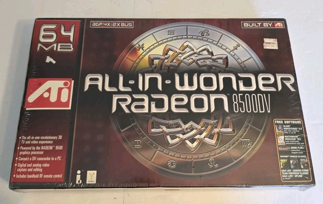 ATI Radeon All in Wonder 8500 DV 64MB AGP kit with original retail box Sealed