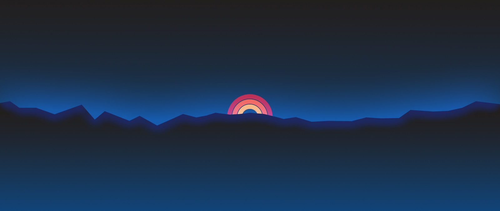 Landscape minimalism retro style neon sunset com truise Custom Gaming Mat Desk