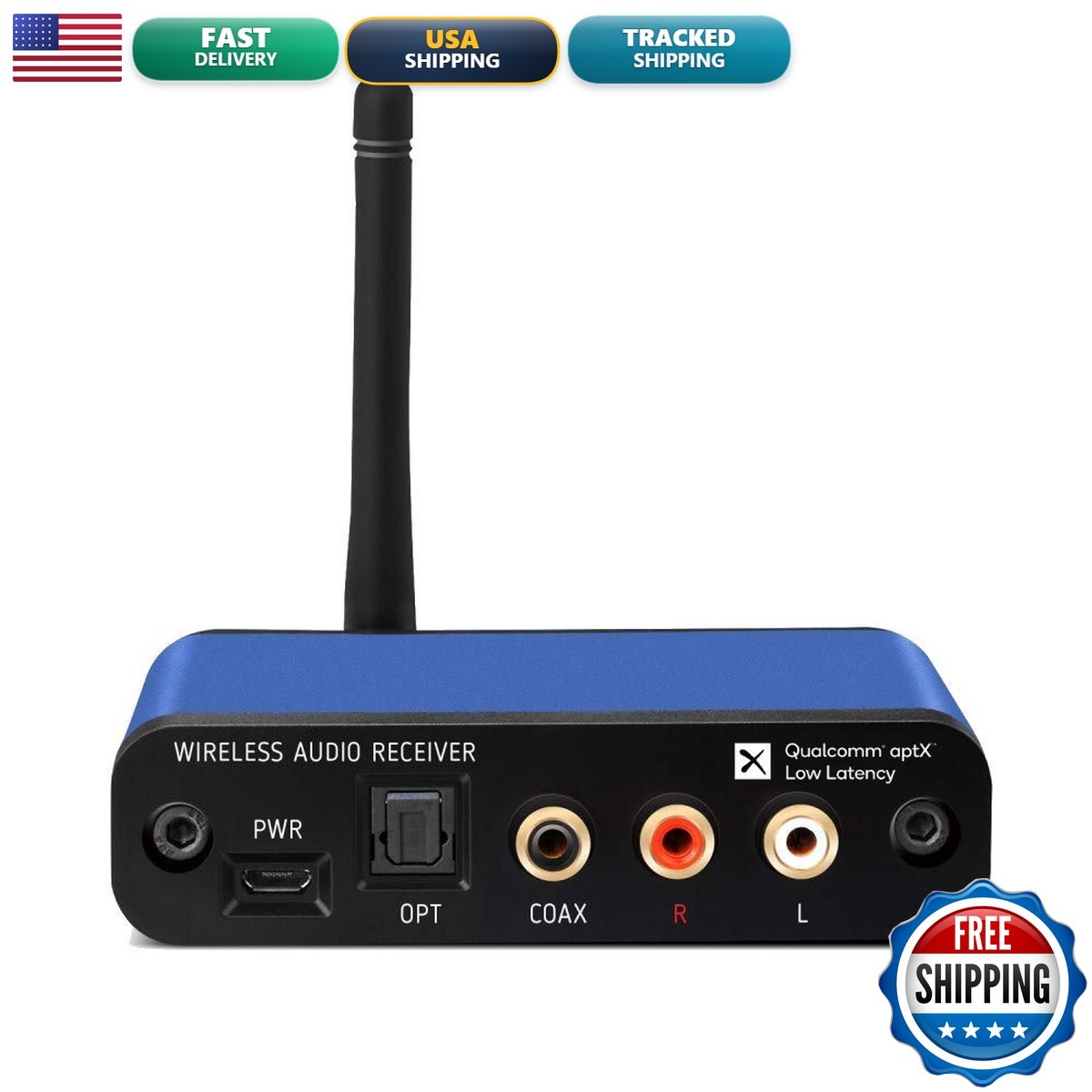 BluDento BLT-2 Hi-Fi Bluetooth 5.1 Audio Receiver aptX HD AAC DAC RCA Optical