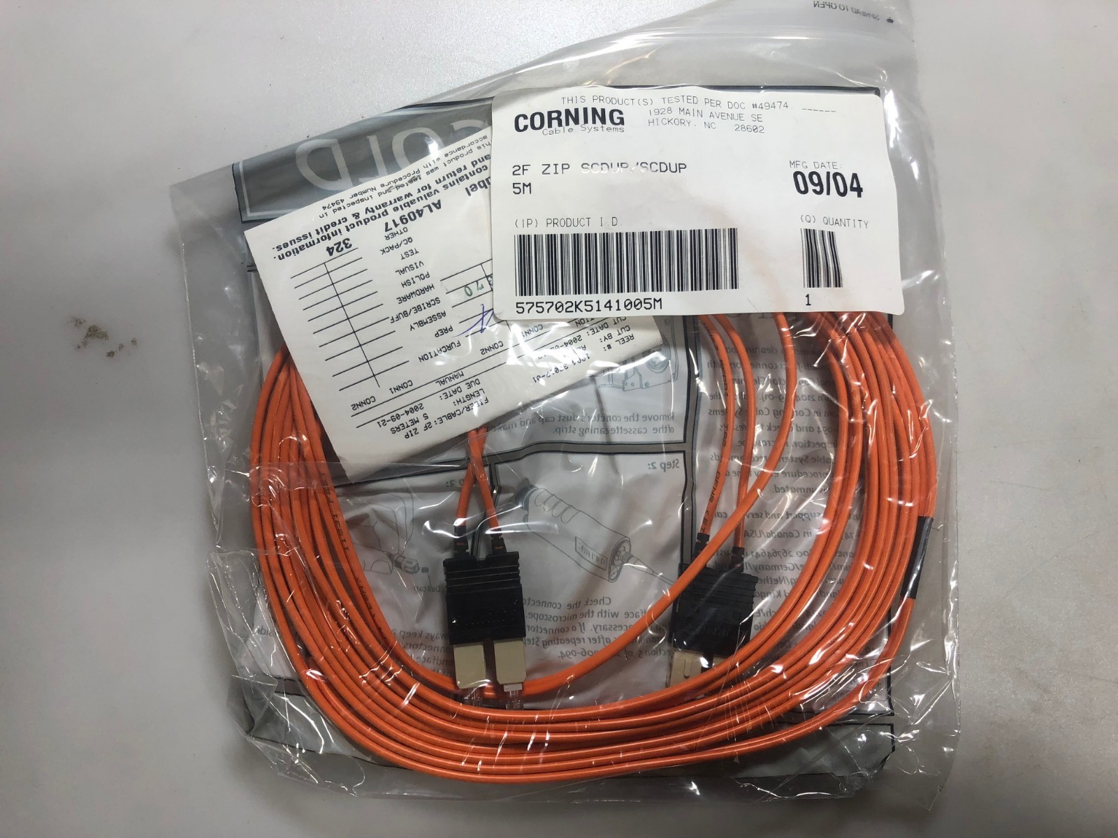 Corning 2F ZIP SCDUP/SCDUP 5M Kit 