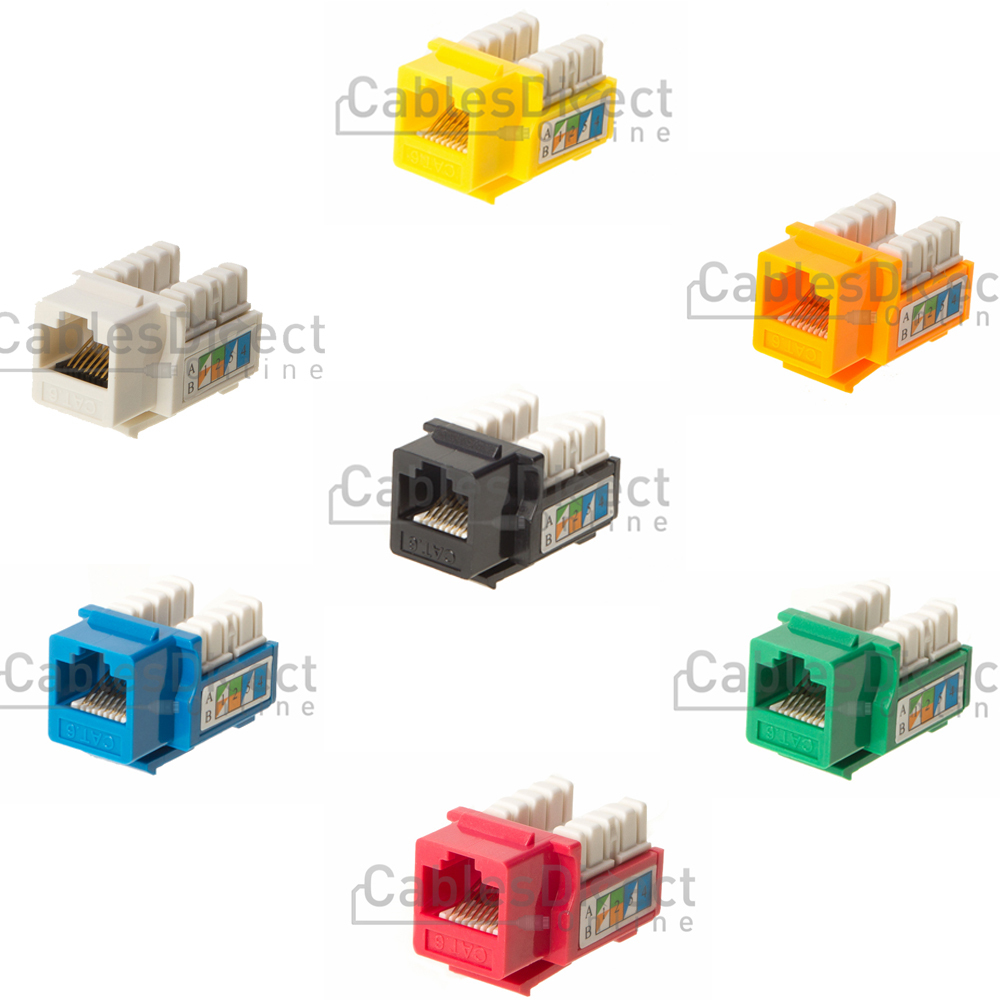 Cat6 Keystone 45 Degree Jack Connector Network Ethernet RJ45 110 Punchdown Lot