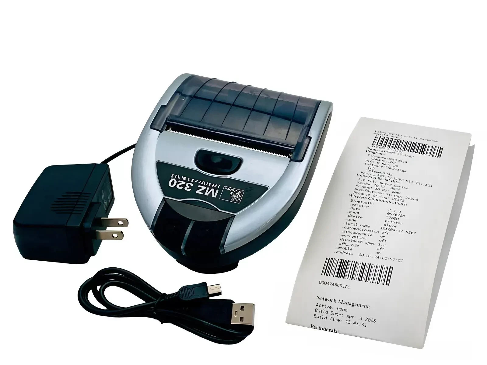 FULLY TESTED Zebra MZ320 Mobile Portable Receipt Label Printer Bluetooth USB