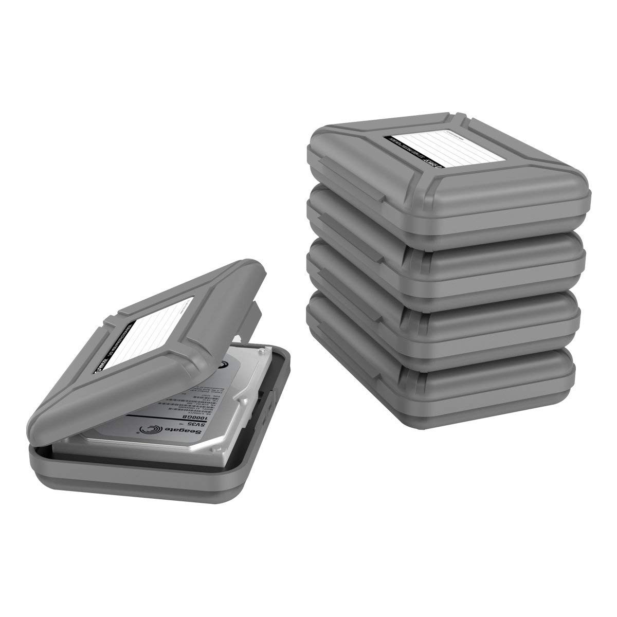 External Hard Drive Case for 3.5 Inch HDD/SSD 5 Packs Portable Hard Drive Car...