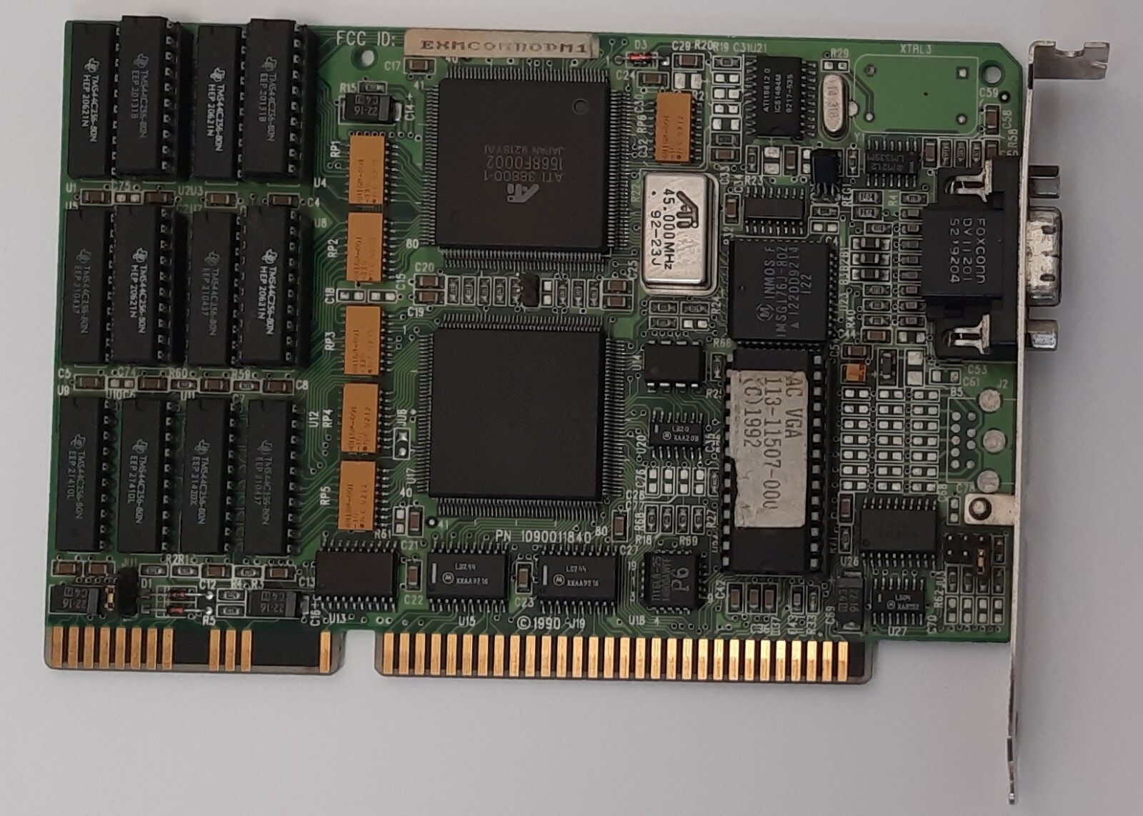 ATI Graphics Vantage ISA Graphics Card (Mach8+28800-6, 1MB+512KB, Retro, 1992)