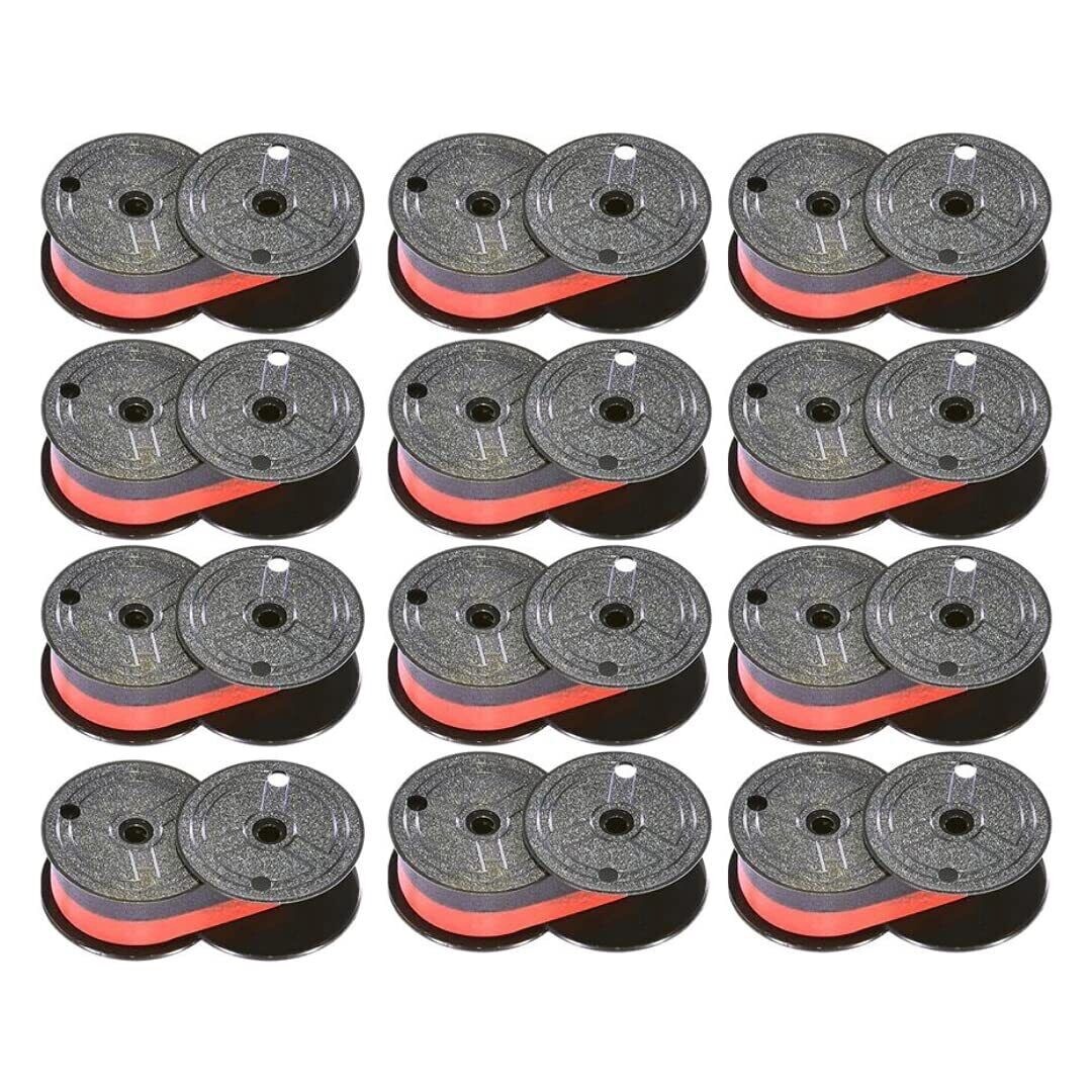 Monroe Calculator P65M Universal Black / Red Ribbon Spools (Pack of 12)